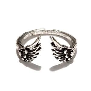 Sterling Silver Plated Ring Angel Wing Bird Feathers Christmas Birthday Gift NEW